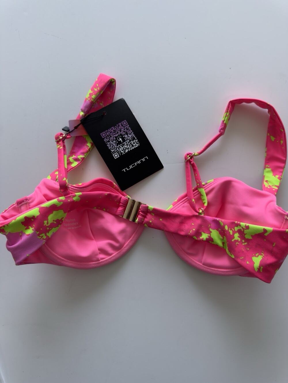 Tucann Women's Modern Camo Bikini Top - Sorbet Small